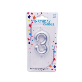 Vela de Número Party Candles Plata