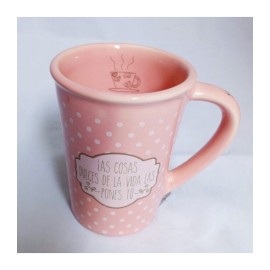 Taza lunares rosa las cosas dulces