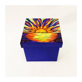 Caja Madera Cubo decorada
