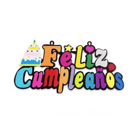 Letrero Foami Feliz Cumpleaños Pastel