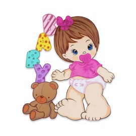 Figura Foami Bebe con Chupón Niña
